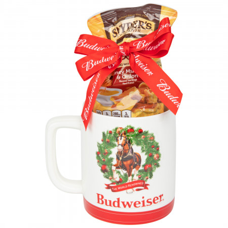 Budweiser Holiday Stein Mug with Pretzels